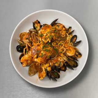 Zuppa Di Pesce Over Linguini